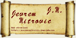 Jevrem Mitrović vizit kartica